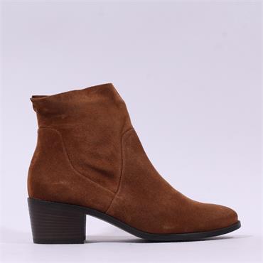 Paul Green Western Block Heel Ankle Boot - Toffee